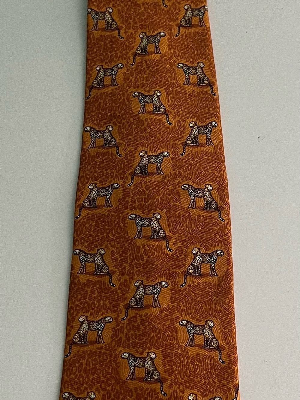 Westbury Cheetah Print Orange 100% Men’s Silk Tie